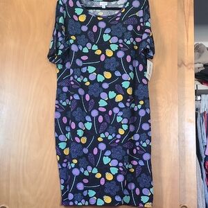 LuLaRoe Black Floral Midi Dress